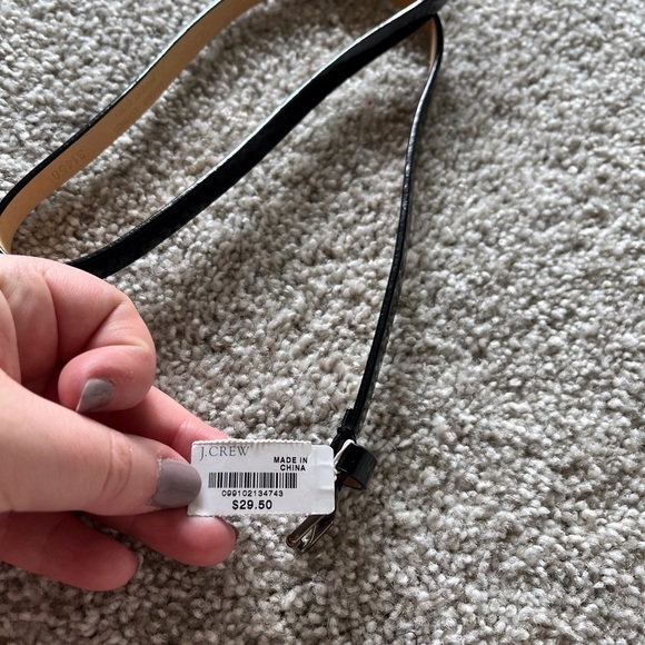 J. Crew black skinny belt new